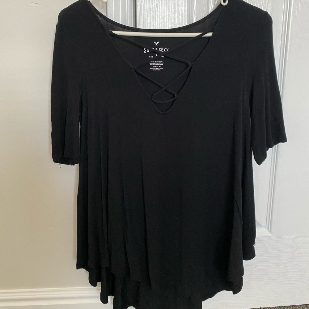 Cutest & comfiest - black tee. Cute front!